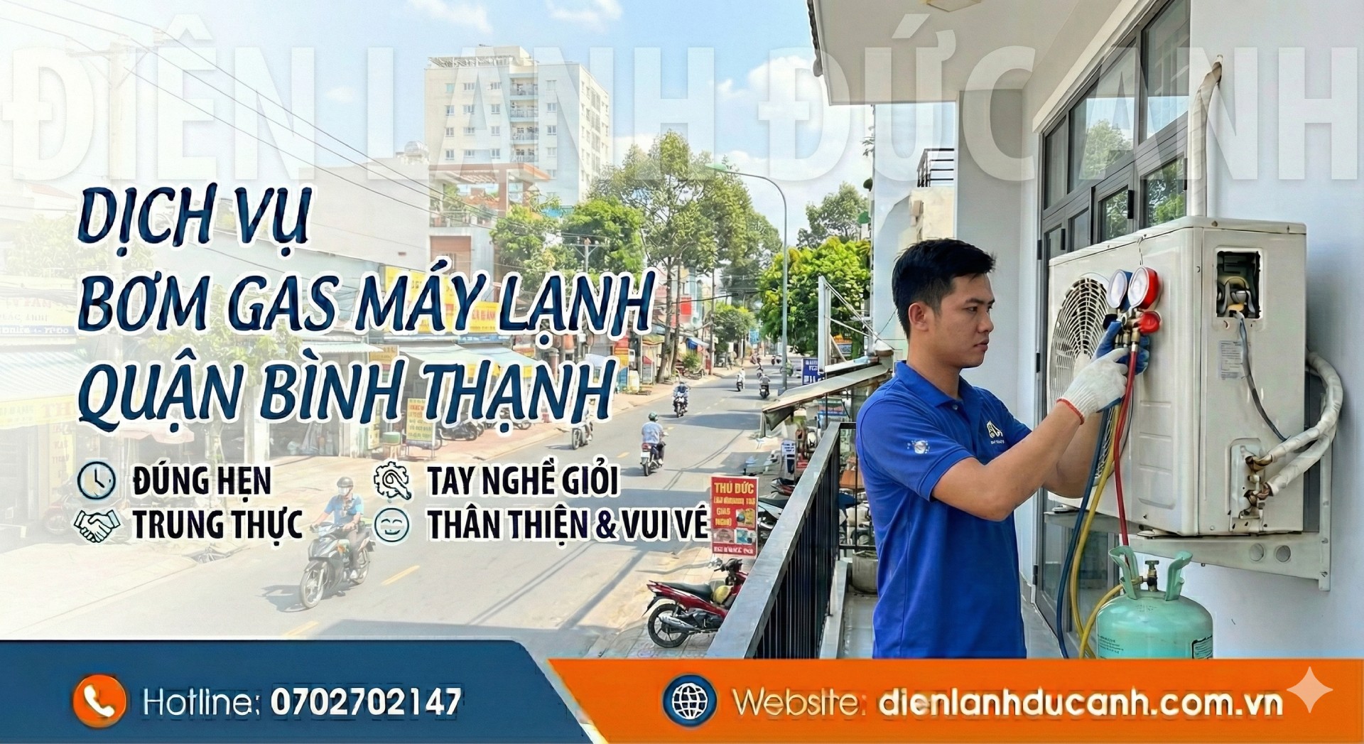 Dịch vụ bơm Gas máy lạnh Quận Bình Thạnh